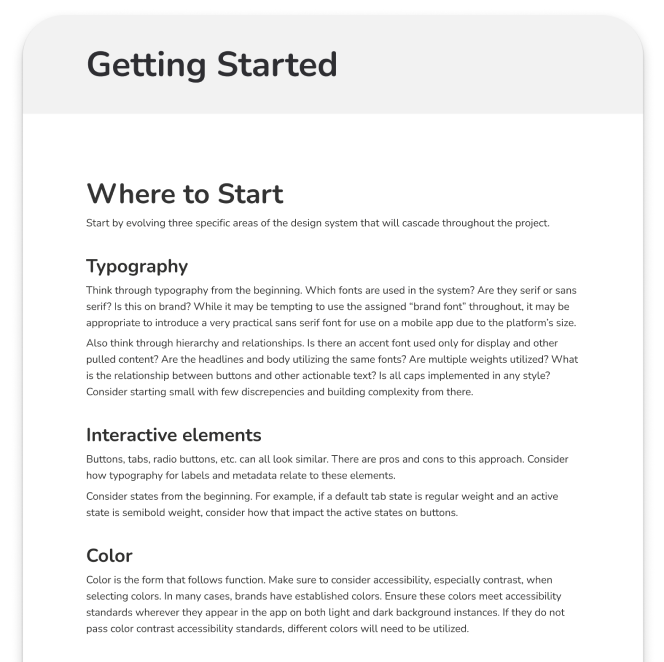 Getting started documentation for new users