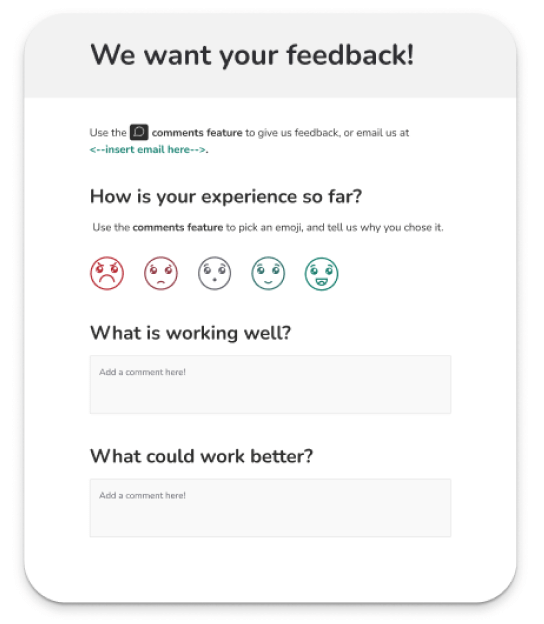 Example of feedback form