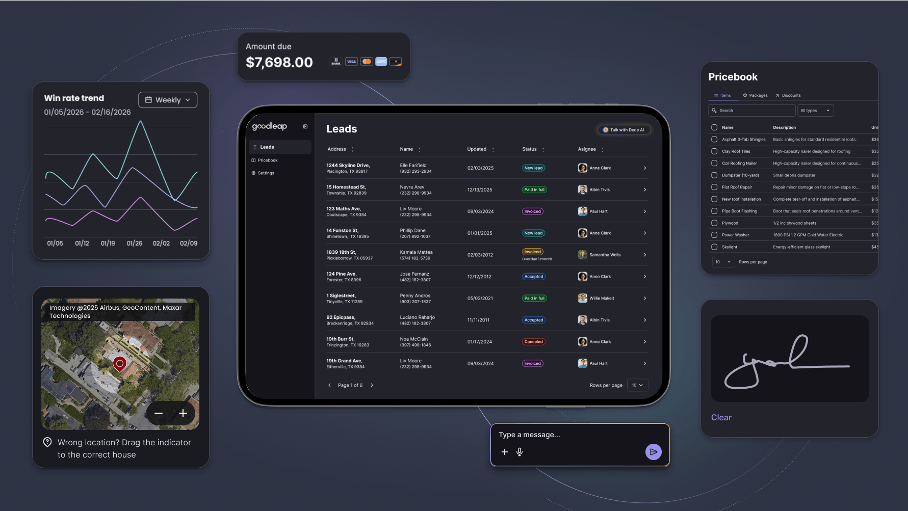 mobile application with light and dark mode depecting colorful data charts